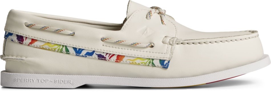 Authentischer Original Pride 2-Loch Bootsschuh Sperry Weiß