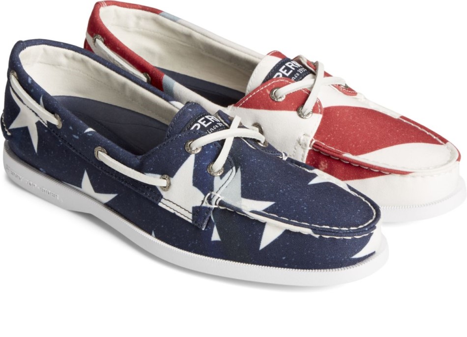 Sperry Authentischer Original Americana Bootsschuh Rot Weiß Blau
