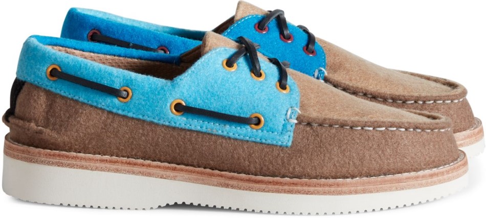 Sperry Cloud Authentic Original Stollen 3-Loch Pett Filz Bootsschuh Multi