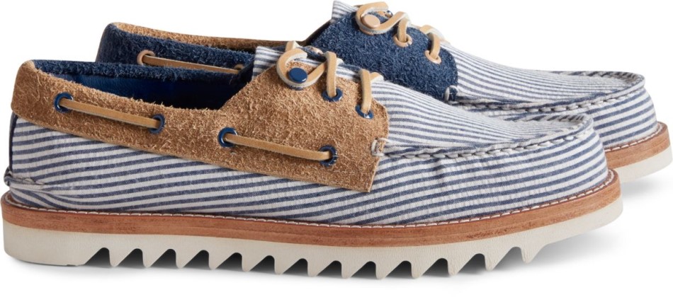 Sperry Cloud Authentic Original Seersucker 3-Loch Bootsschuh Navy