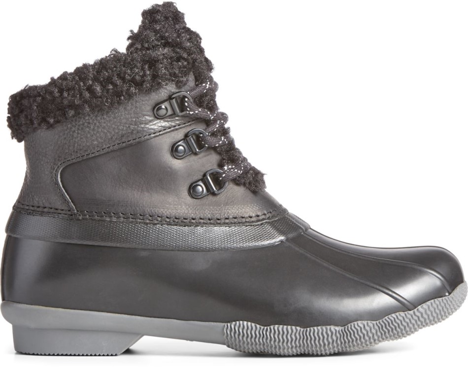 Sperry Saltwater Alpinleder Duckboot Schwarz