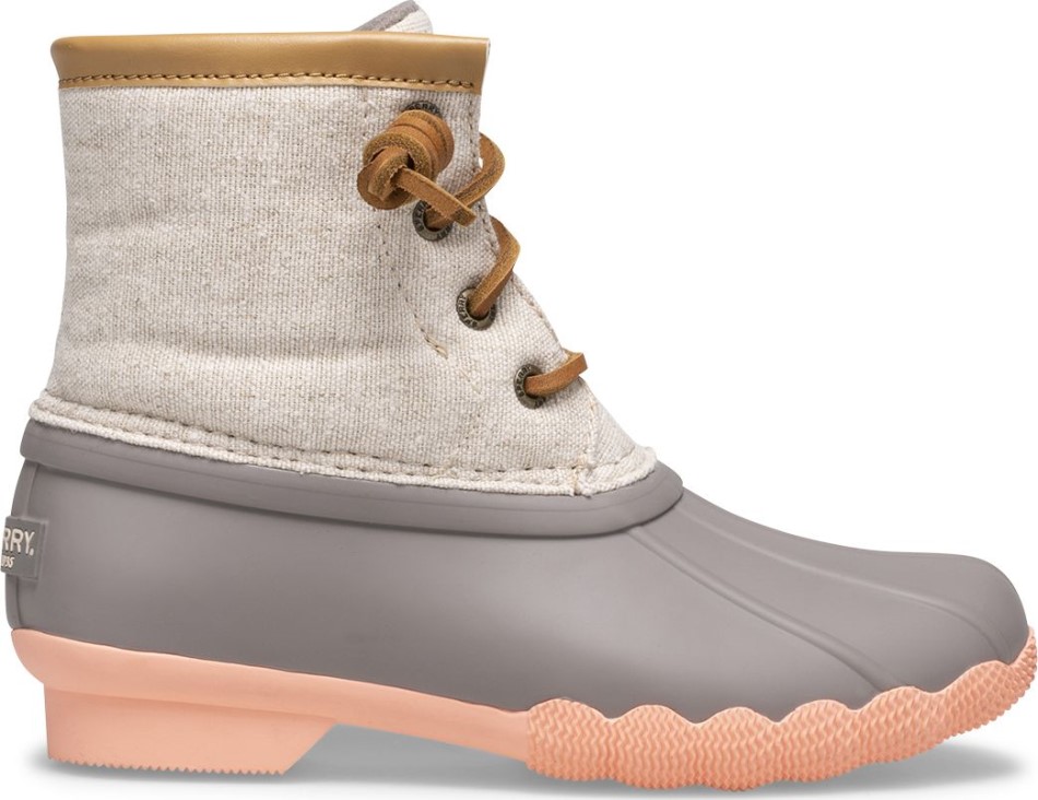 Sperry Saltwater Duck Boot Leinen Rose
